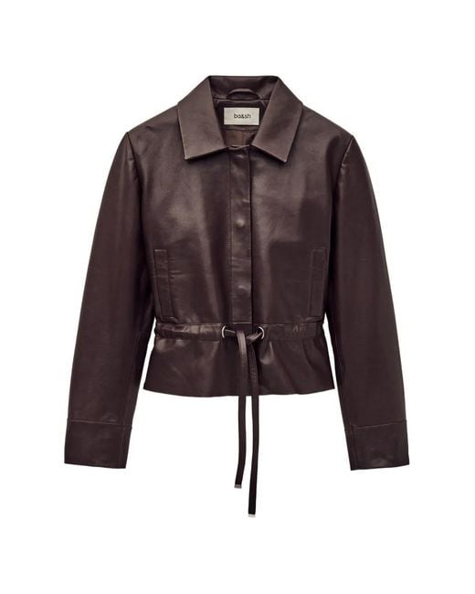 Ba&sh Brown Veste Manita À Lien De Resserrage