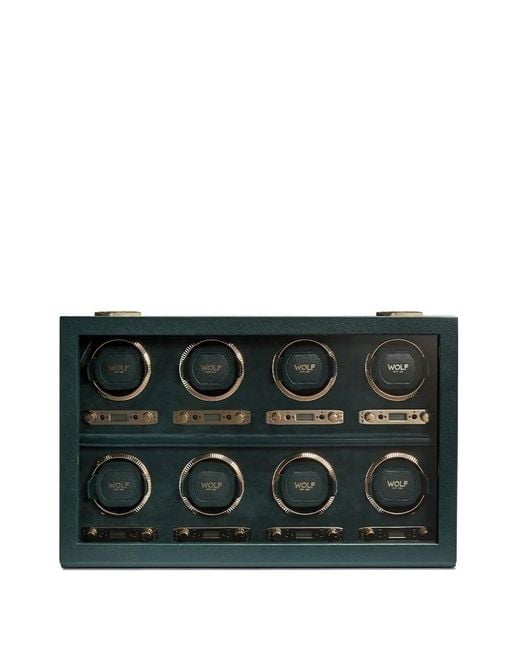 Wolf Black British Racing 8Pc Watch Winder