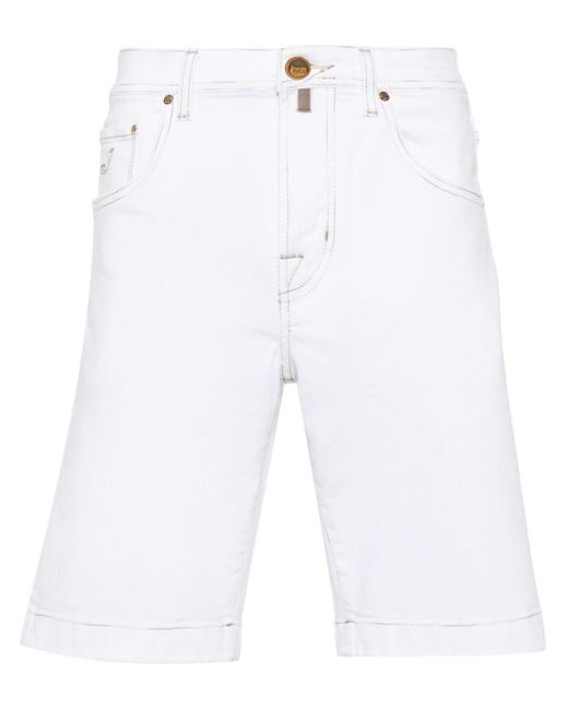 Jacob Cohen Gerade Nicolas Jeans-Shorts mit tiefem Bund in White für Herren