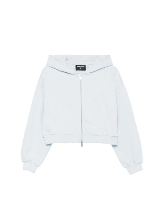 WRSTBHVR White Logo-Print Zip-Up Hoodie