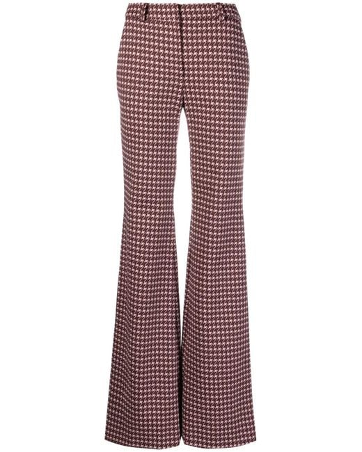 Moschino Purple Graphic-Print Flared Trousers
