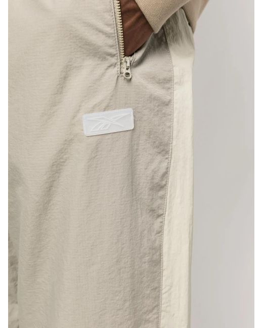 Reebok White Elasticated-Waist Ripstop Track Pants for men
