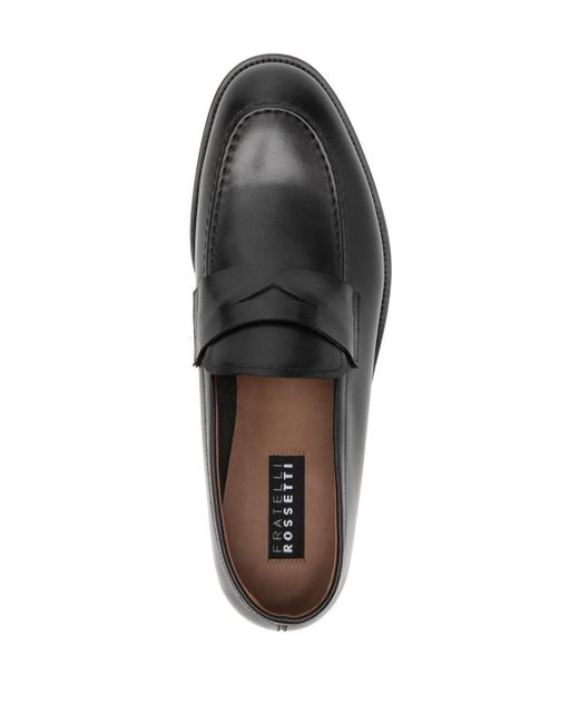 Penny-slot leather loafers Fratelli Rossetti pour homme en coloris Black