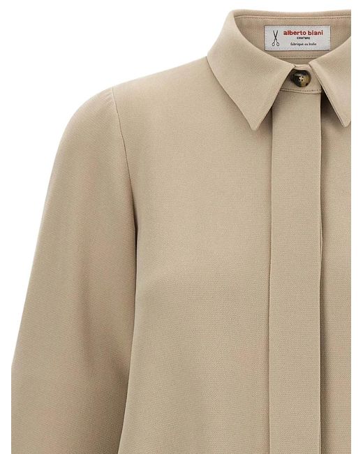 Alberto Biani Natural Concealed-Button Shirt