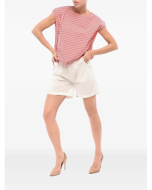 Woolrich Pink Checked-Pattern Cotton Blouse