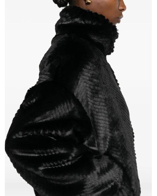 Forte_forte Black Chevron-Pattern Jacket