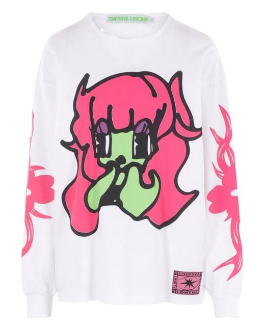 Chopova Lowena Graphic Long-sleeve T-shirt Pink