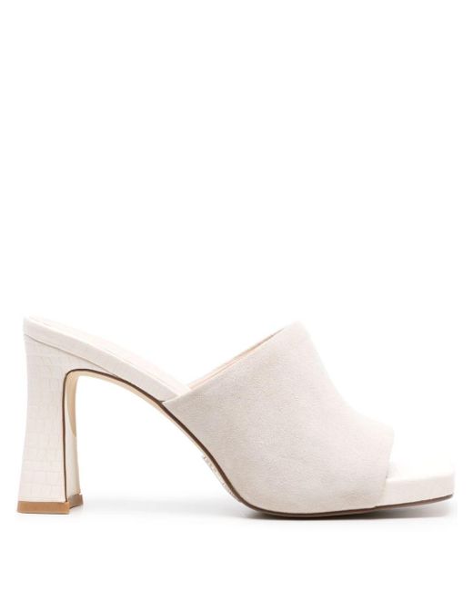 Twin Set White 95mm Suede Mules
