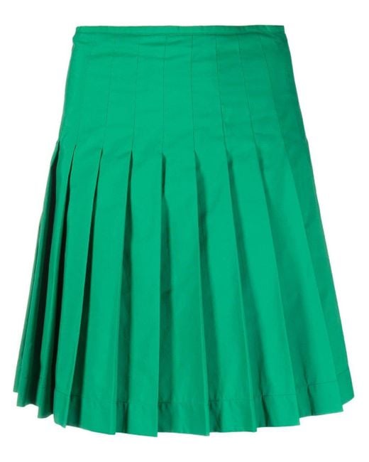 Falda plisada por encima de la rodilla de Maison Kitsuné de color Verde |  Lyst