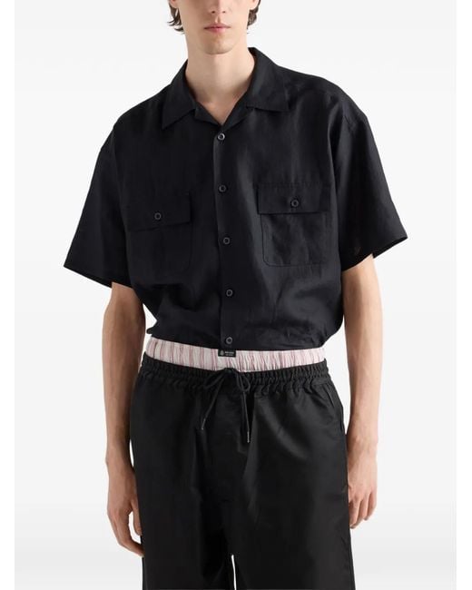 Prada Black Linen Shirt for men