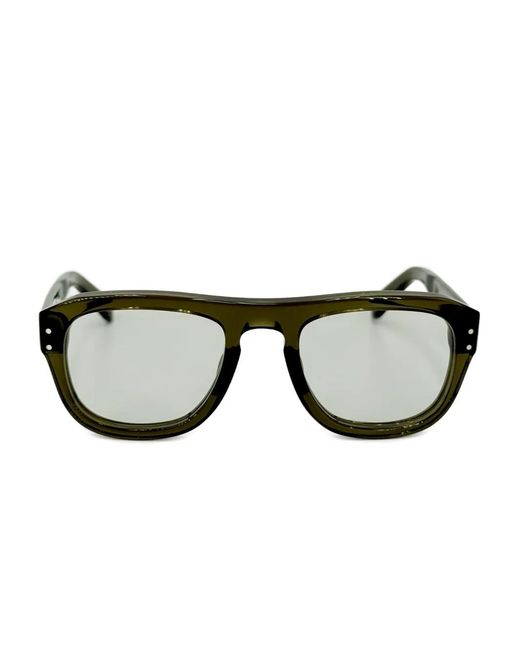 Yellows Plus Green Elias Square-Frame Glasses
