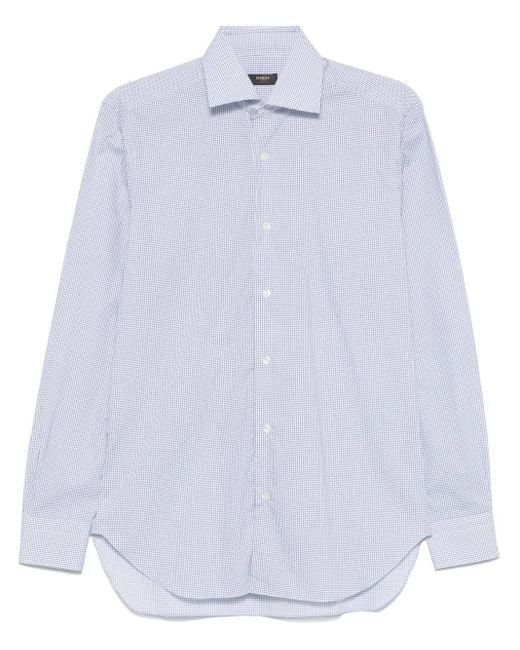 Barba Napoli White Patterned Shirt for men