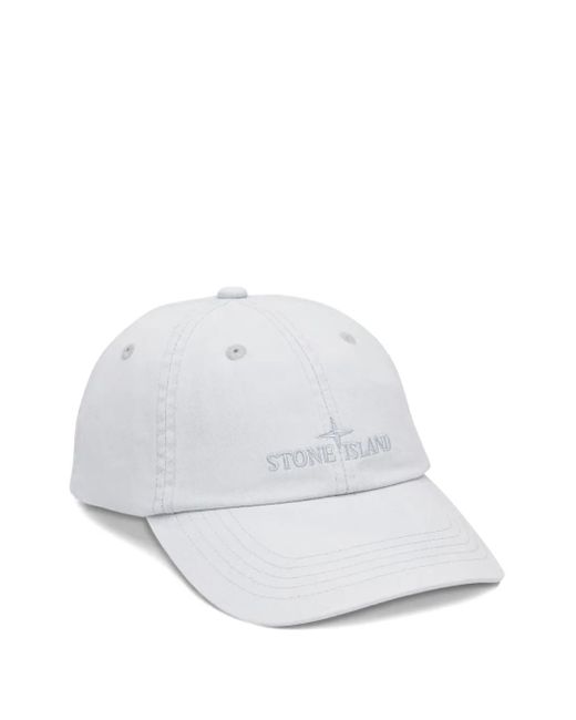 Cappello Da Baseball Con Ricamo di Stone Island in White da Uomo