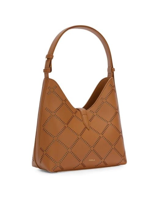 Furla Brown Goccia Shoulder Bag S