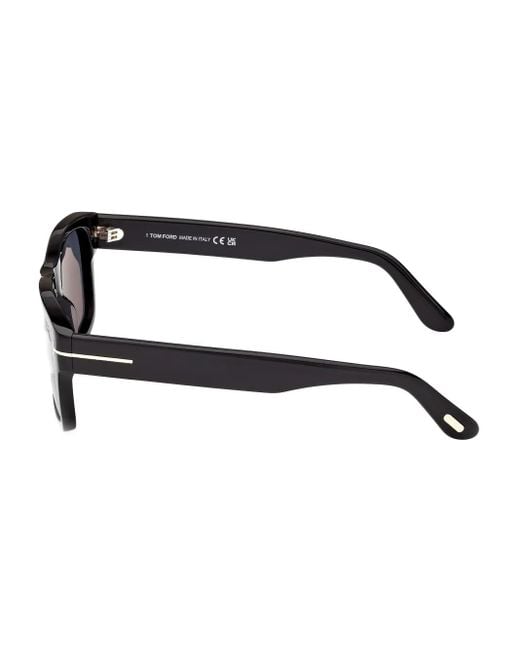 Tom Ford Black Rectangle-Frame Sunglasses for men