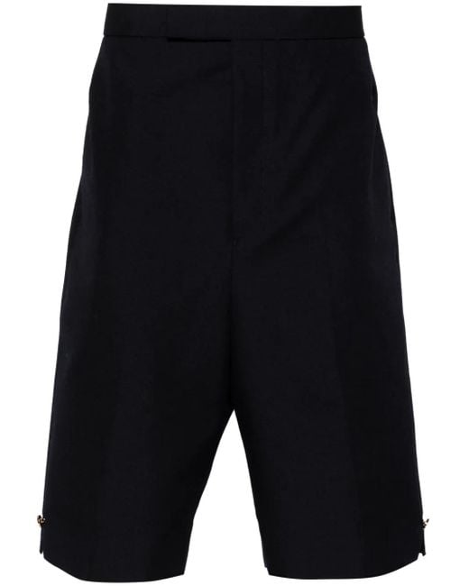 Thom Browne Blue High-Rise Backstrap Shorts for men