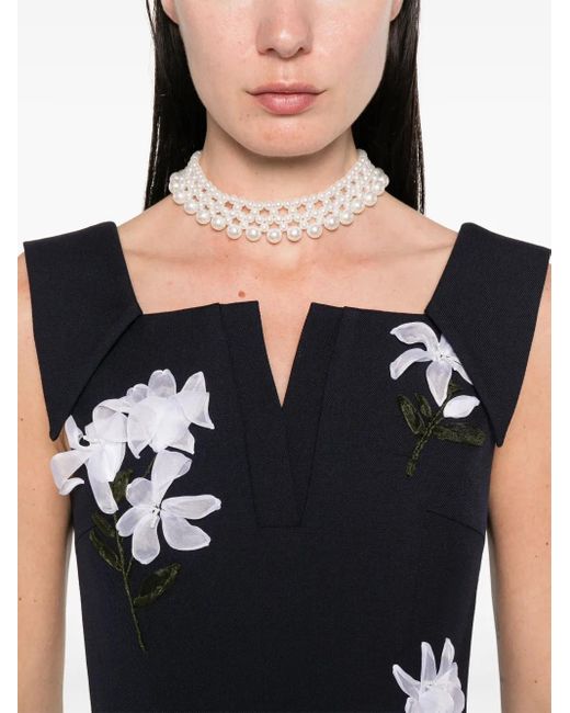 ShuShu/Tong Jurk Met Bloemenpatch in het Black
