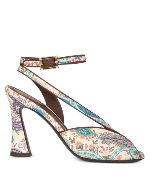 Etro White High-Heeled Sandals