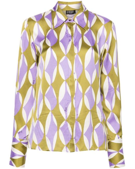 Camisa con estampado geométrico Liu Jo de color Gray