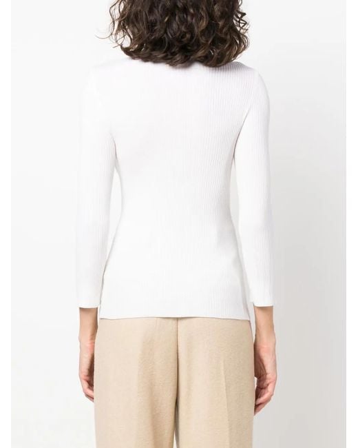 Aspesi Ribgebreide Top in het White