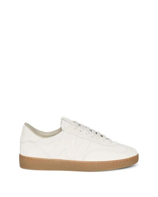 MSGM White Logo-Detail Suede Sneakers