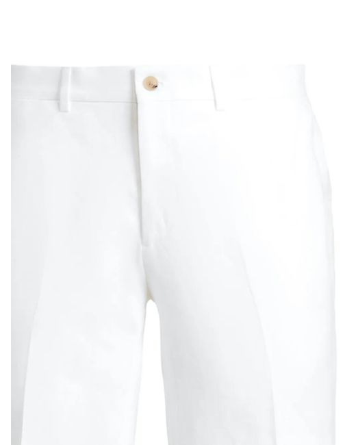 Ralph Lauren White Pressed-Crease Chino Shorts for men