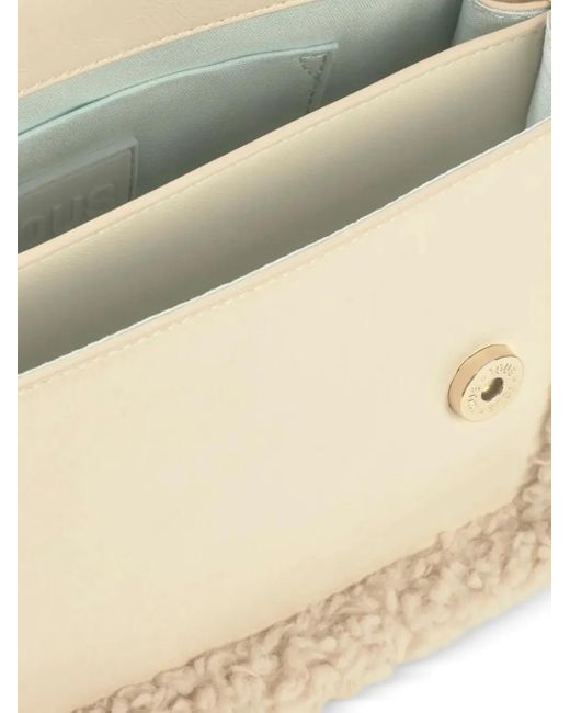 Tous Natural Shearling-Trimmed Satchel Bag