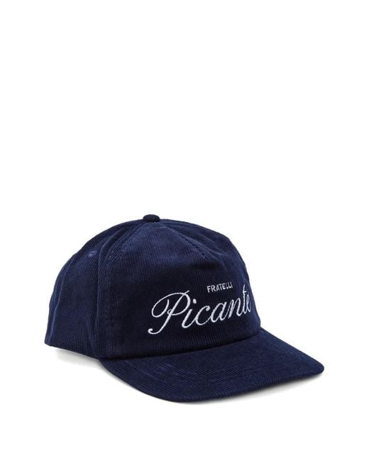 Picante Blue Logo-Embroidered Corduroy Cap for men