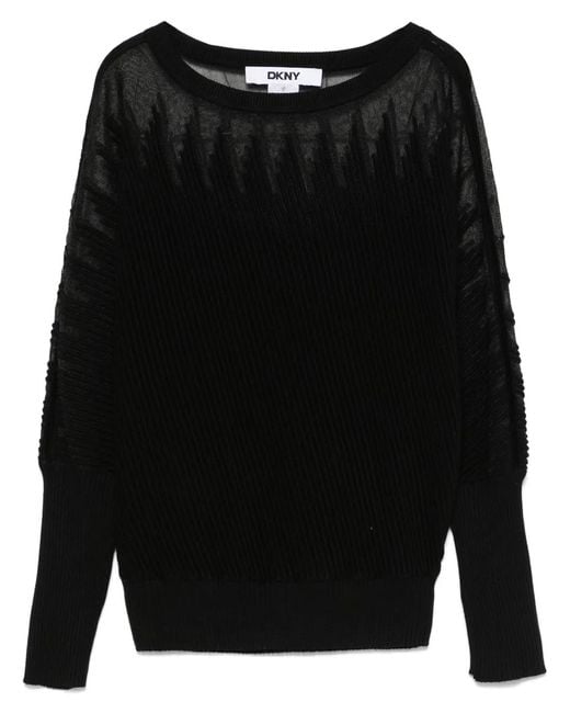 DKNY Geribbelde Sweater in het Black
