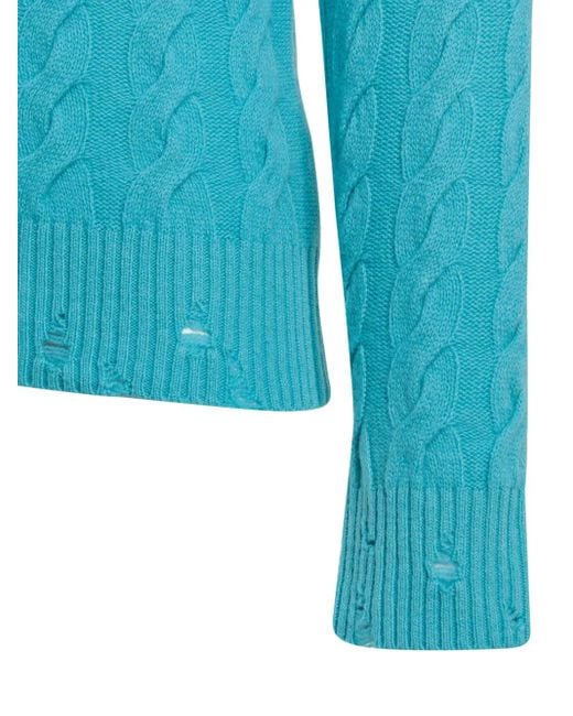 Laneus Blue Cable-Knit Jumper for men