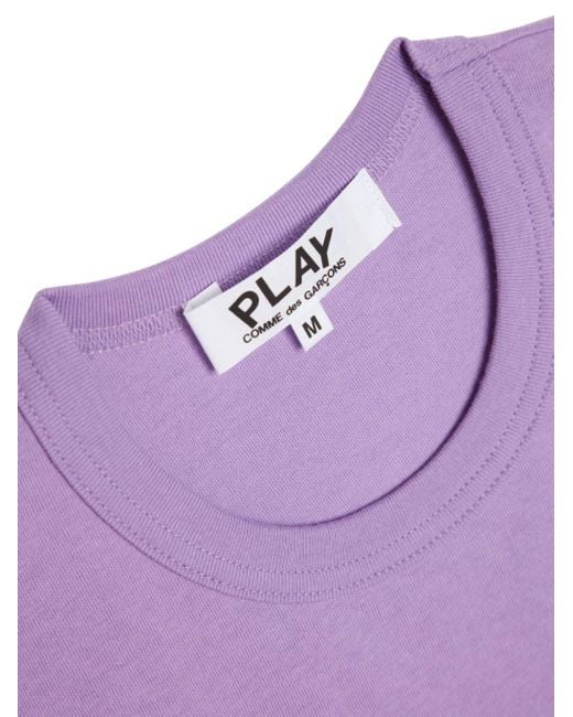 COMME DES GARÇONS PLAY Purple Heart-patch Cotton T-shirt