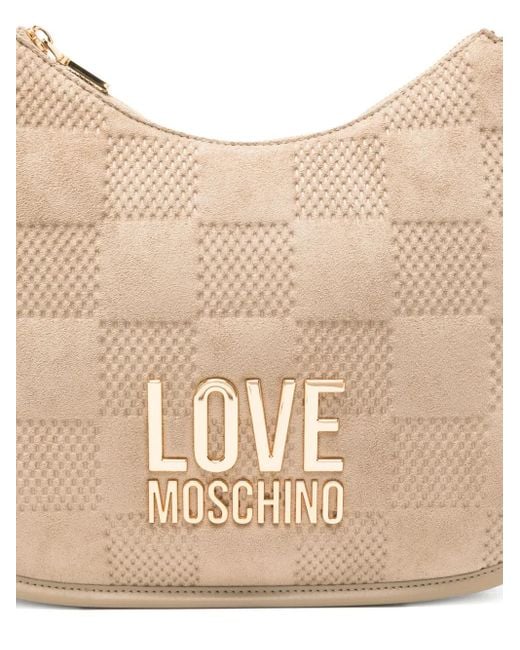 Borsa A Spalla Trapuntata di Love Moschino in Natural