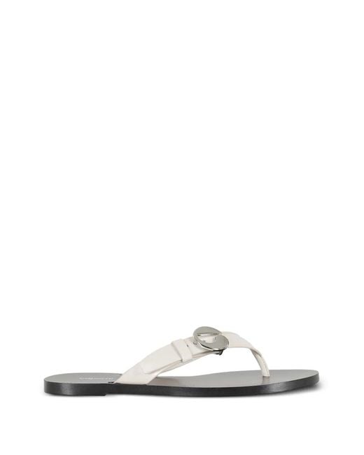 Coperni White Open-Toe Thong Sandals With Buckle Detail