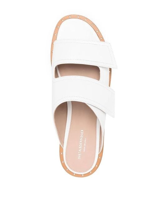 Scarosso White Karen Leather Sandals