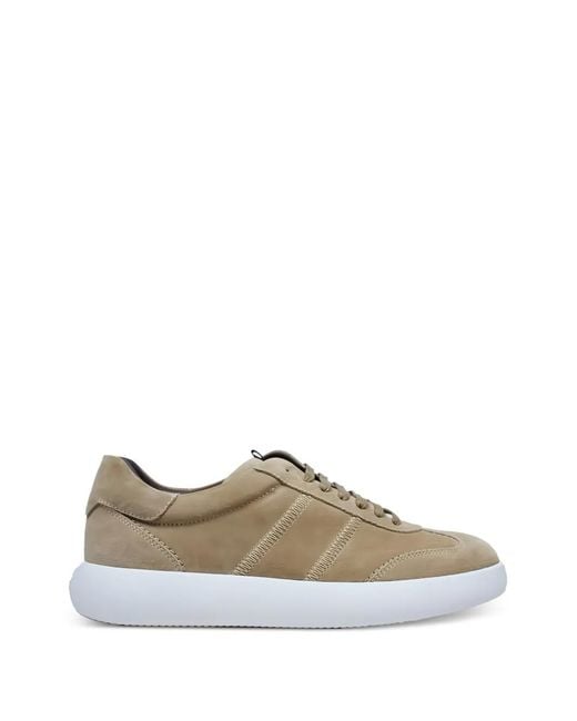 Brioni Natural Stitched Leather Trainers for men