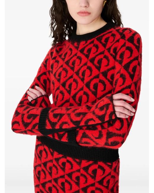 MARINE SERRE Red Moon Pullover mit Rautenmuster