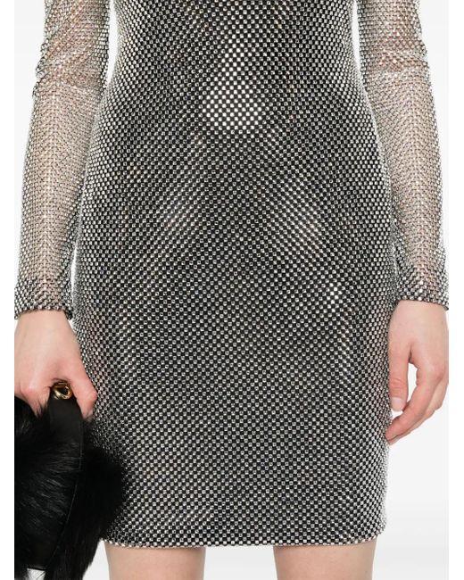 Dolce & Gabbana Gray Crystal-Embellished Mini Dress