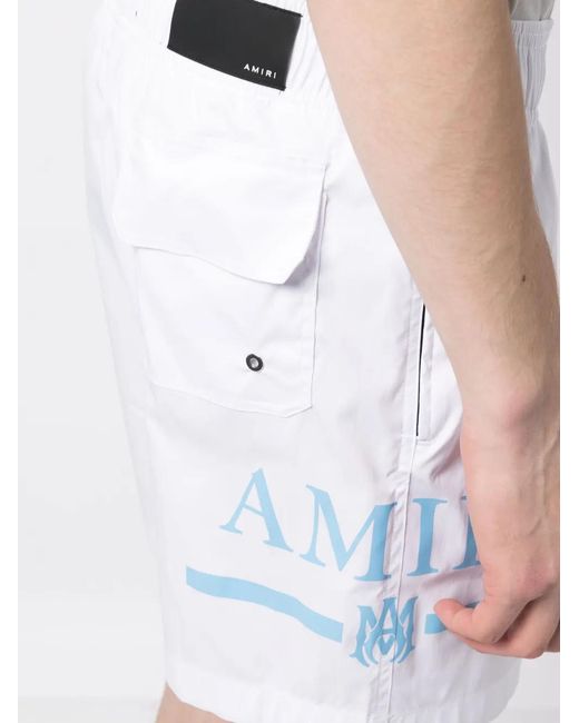Amiri White Logo-print Track Shorts for men