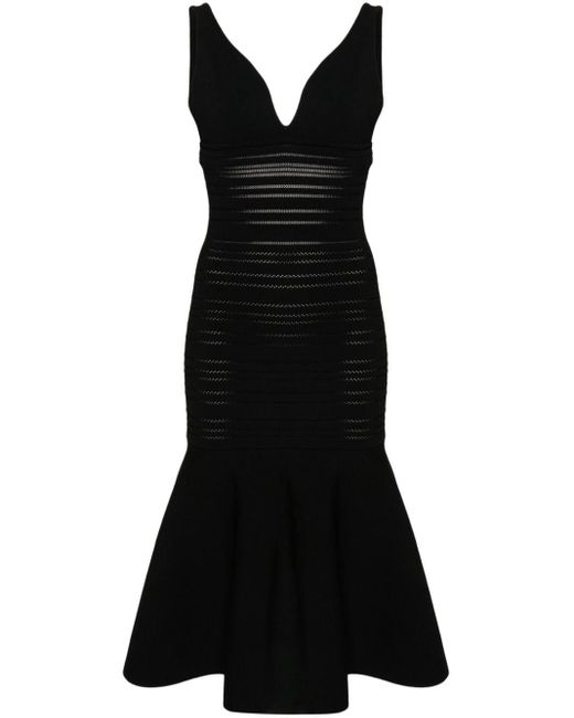 Victoria Beckham Black Ärmelloses Frame Detail Kleid