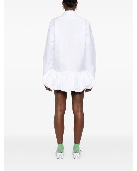 Coperni White Embroidered-Logo Dress