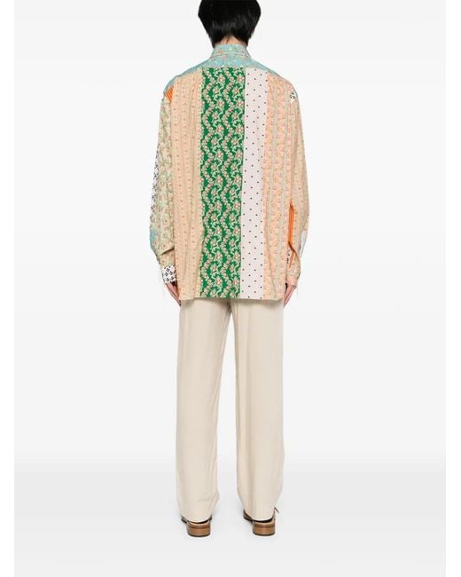Midorikawa White Patchwork Pocket Shirt for men