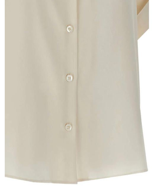 Eleventy White Turn-Up Short-Sleeve Shirt