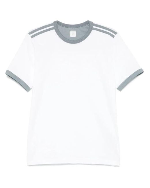 Eleventy T-Shirt Met Gestreept Detail in het White voor heren