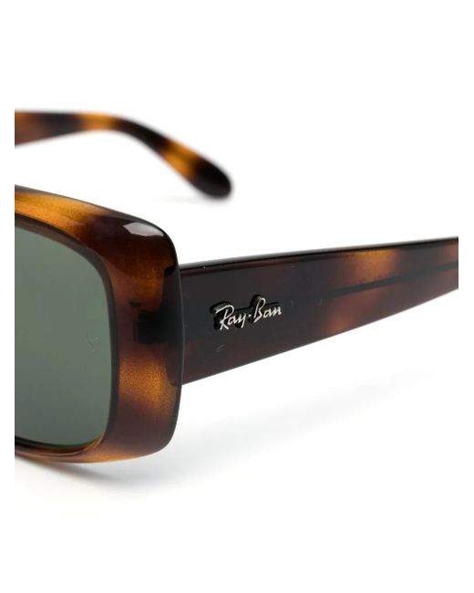 Ray-Ban Brown Rectangle-Frame Tortoiseshell Sunglasses