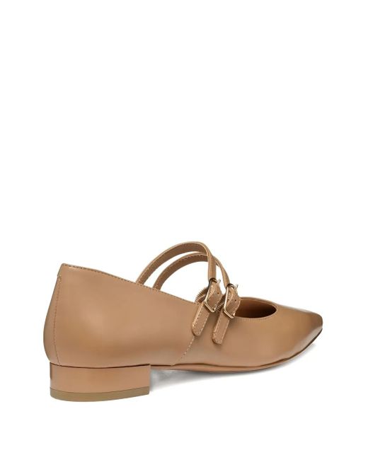 Geox Brown Double-Buckle Pointed-Toe Flats