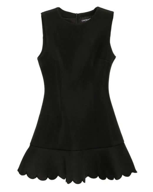 Vestido festoneado Cynthia Rowley de color Black