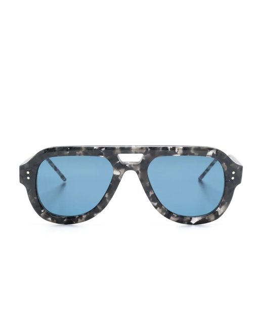 Thom Browne Blue Pilot-Frame Sunglasses