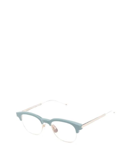 Thom Browne White Round-Frame Glasses