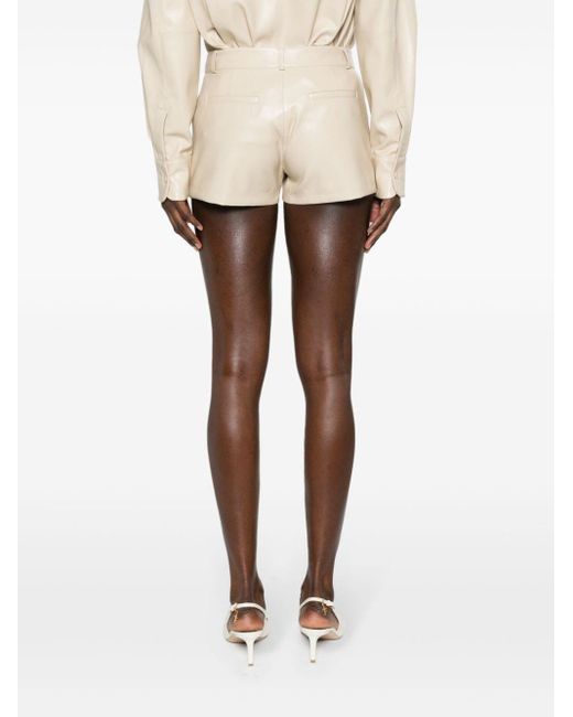 Frankie Shop Natural Kate Faux-leather Shorts