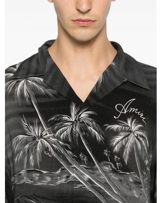 Amiri Overhemd Met Palmboomprint in het Black voor heren